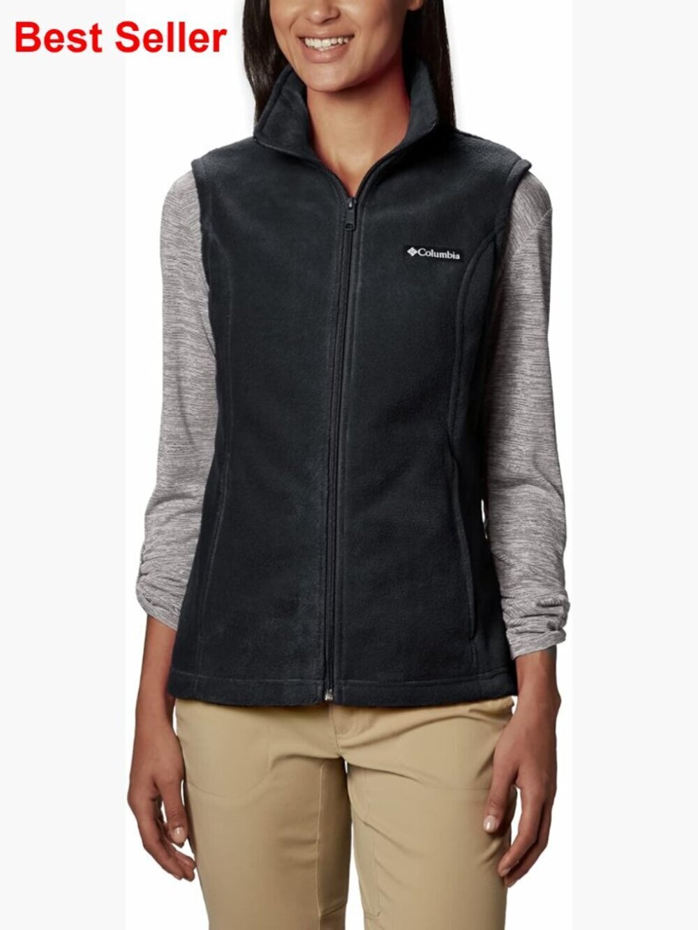 Fleece Vest with Zippered Pockets for Layering and Warmth